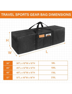 Bolsa de Deporte Duffle TONINT 91.44x25.4x25.4 cm Resistente al Agua 2