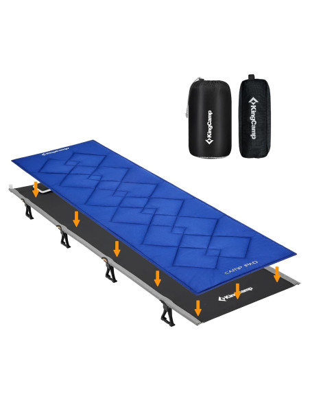 Cama de Camping Plegable KingCamp 120kg con Almohadilla Negra
