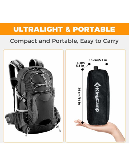 Cama de Camping Plegable KingCamp 120kg con Almohadilla Negra