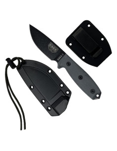 Cuchillo ESEE-3P-B de hoja fija, 20.8 cm, funda negra