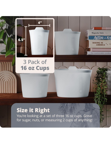 Contenedores de Silicona Reutilizables Greater Goods 16 Oz - 3 Piezas