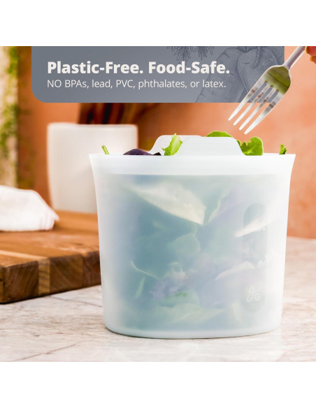 Contenedores de Silicona Reutilizables Greater Goods 16 Oz - 3 Piezas Contenedores de Silicona Reutilizables Greater Goods 16 Oz - 3 Piezas