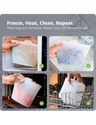 Contenedores de Silicona Reutilizables Greater Goods 16 Oz - 3 Piezas