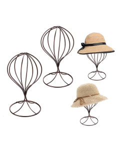 Soporte para Sombreros y Pelucas Mydio de Metal Marrón 2 Piezas