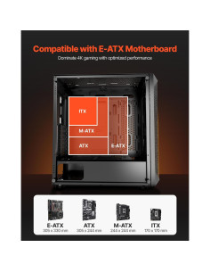 Caja de Juegos para PC VEVOR Torre Completa 3 Ventiladores PWM 2