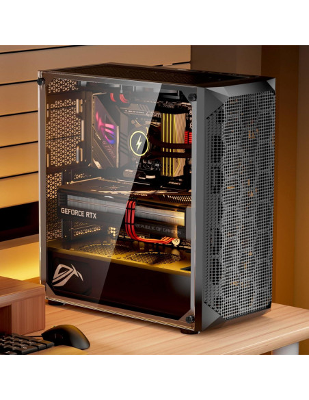 Caja de Juegos para PC VEVOR Torre Completa 3 Ventiladores PWM