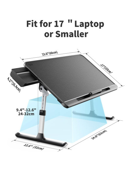 Mesa de Cama para Laptop SAIJI Plegable 60x32cm Antideslizante