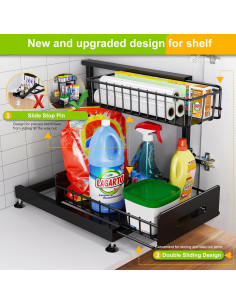 Organizador Bajo Fregadero Mlinavn 2 Niveles Ajustable 1 Paquete 2