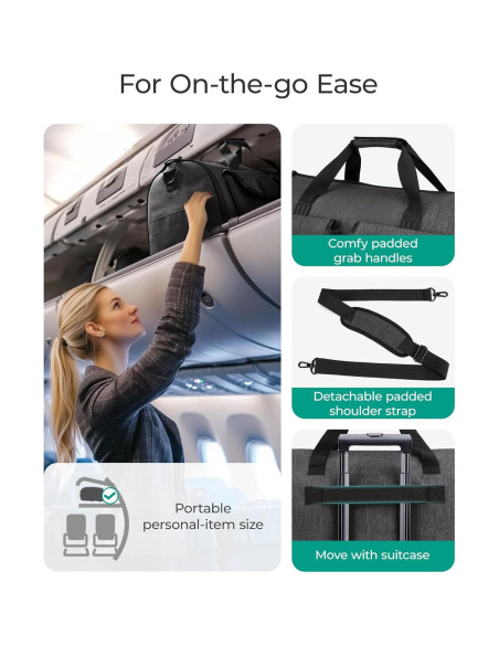 Bolsa de Ropa Duffle BAGSMART 2 en 1 Negra 45L