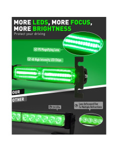 Barra de Luz Estroboscópica HLauto 1002L 40 LEDs Verde 27.1cm 2