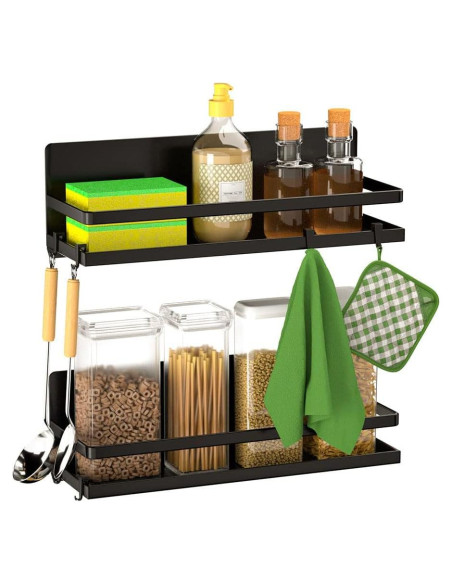 Estante Magnético para Especias SlimmKISS - 2 Piezas Negro