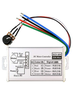 Controlador de Velocidad de Motor DC PWM Puly 20A 1200W 9-60V