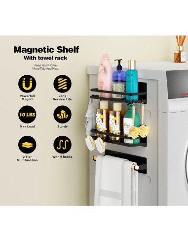 Estante Magnético para Especias SlimmKISS - 2 Piezas Negro