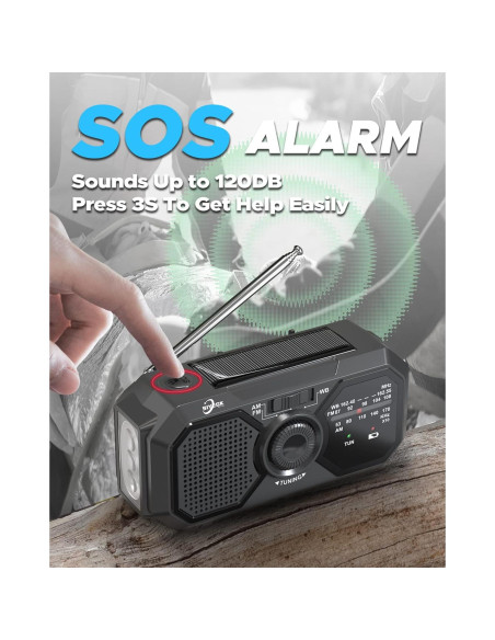 Radio Meteorológica de Emergencia SIYEGK Solar 3500mAh Radio Meteorológica de Emergencia SIYEGK Solar 3500mAh