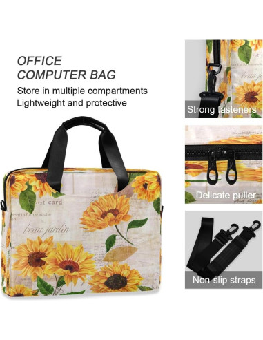 Funda para Laptop Yulife Girasol 40x7.5x30 cm 16" Unisex