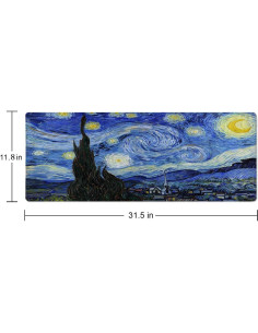 Alfombrilla de Ratón Wasica Vincent Van Gogh 800x300mm Antideslizante 2