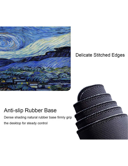 Alfombrilla de Ratón Wasica Vincent Van Gogh 800x300mm Antideslizante