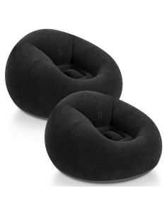 Sillas Inflables de Saco de Frijoles Realspring - 2 Pcs Negro