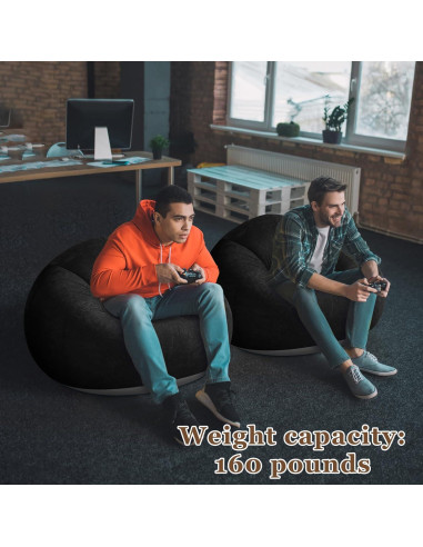 Sillas Inflables de Saco de Frijoles Realspring - 2 Pcs Negro