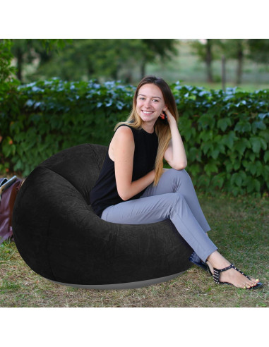 Sillas Inflables de Saco de Frijoles Realspring - 2 Pcs Negro