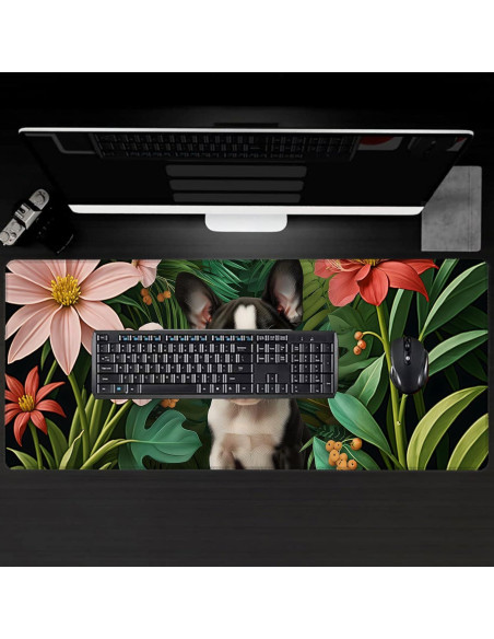 Alfombrilla de Ratón Grande VODRM Boston Terrier Antideslizante 80x30cm Alfombrilla de Ratón Grande VODRM Boston Terrier Antideslizante 80x30cm