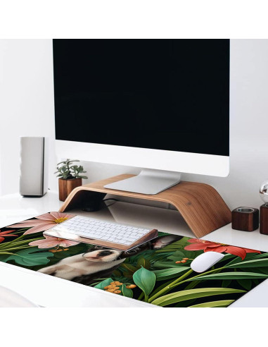 Alfombrilla de Ratón Grande VODRM Boston Terrier Antideslizante 80x30cm