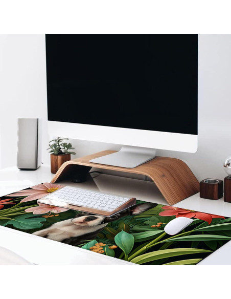 Alfombrilla de Ratón Grande VODRM Boston Terrier Antideslizante 80x30cm Alfombrilla de Ratón Grande VODRM Boston Terrier Antideslizante 80x30cm