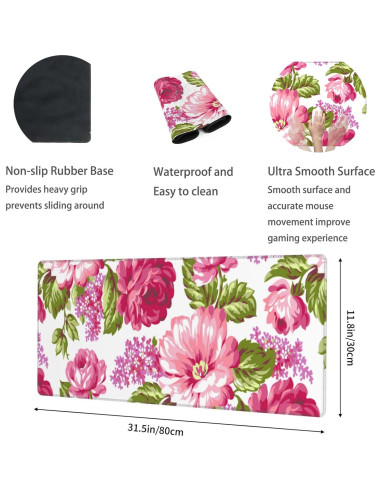 Alfombrilla de Ratón Grande VODRM Boston Terrier Antideslizante 80x30cm