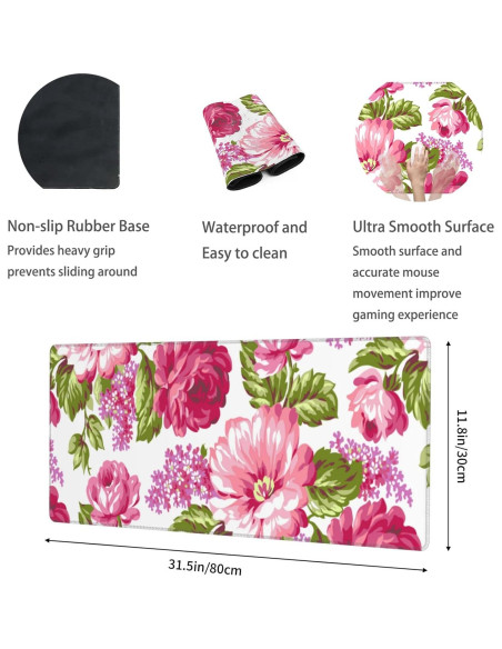 Alfombrilla de Ratón Grande VODRM Boston Terrier Antideslizante 80x30cm Alfombrilla de Ratón Grande VODRM Boston Terrier Antideslizante 80x30cm