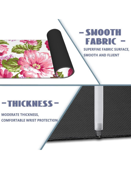 Alfombrilla de Ratón Grande VODRM Boston Terrier Antideslizante 80x30cm Alfombrilla de Ratón Grande VODRM Boston Terrier Antideslizante 80x30cm