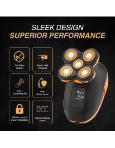 Afeitadora eléctrica 5 en 1 Asani recargable USB IPX5 2