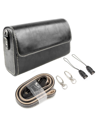 Bolsa de cámara Rieibi de cuero PU para DSLR y SLR negra