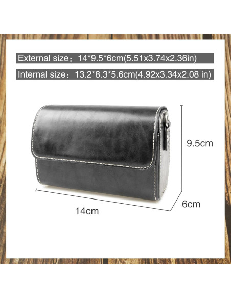 Bolsa de cámara Rieibi de cuero PU para DSLR y SLR negra