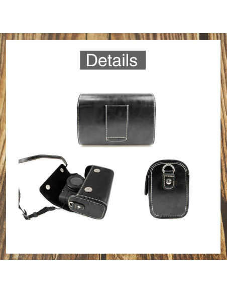 Bolsa de cámara Rieibi de cuero PU para DSLR y SLR negra