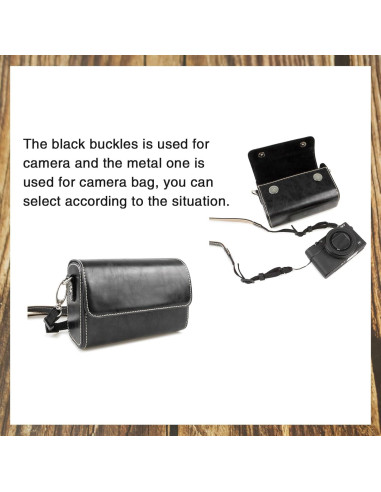 Bolsa de cámara Rieibi de cuero PU para DSLR y SLR negra