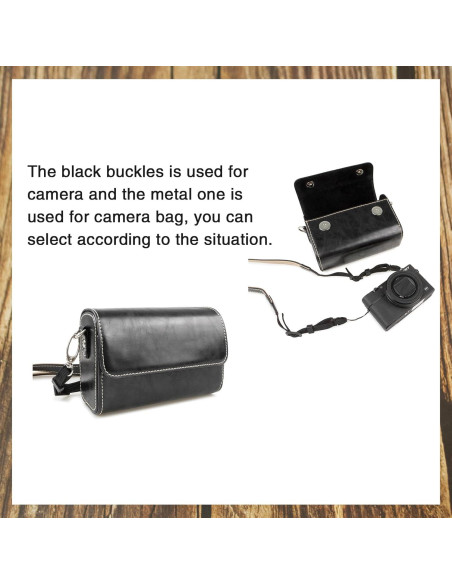 Bolsa de cámara Rieibi de cuero PU para DSLR y SLR negra