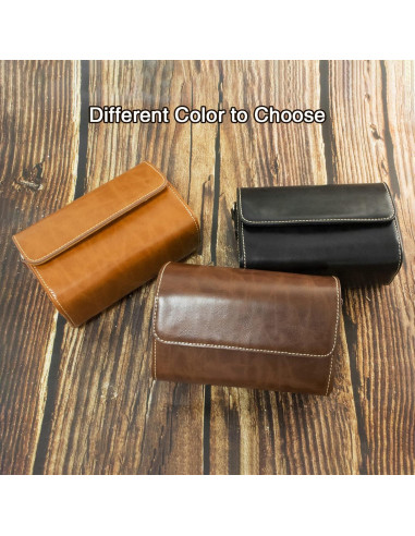 Bolsa de cámara Rieibi de cuero PU para DSLR y SLR negra