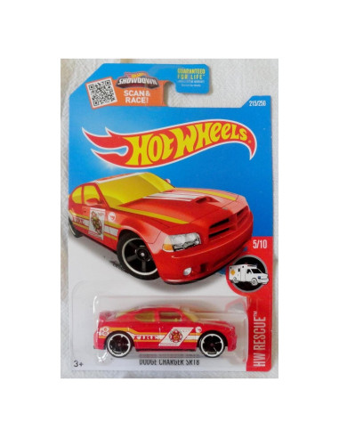 Hot Wheels Dodge Charger SRT8 2016 HW Rescue 1:64 Rojo