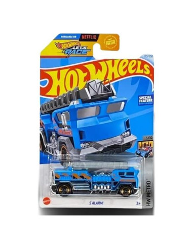 Hot Wheels Camión de Alarma 5 Vehículo Metal 1:64 Azul Plata
