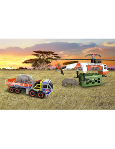 Juego de Rescate de Animales Matchbox con Helicóptero y Camión 2