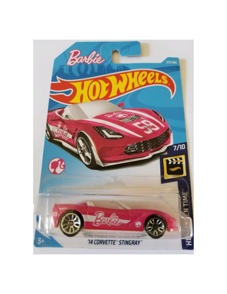 Coche Hot Wheels Barbie 2018 Corvette Stingray Rosa 10cm