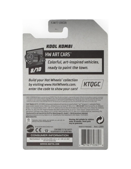 Hot Wheels Kool Kombi 50 Aniversario 2018 - Gris - 17.8 cm Hot Wheels Kool Kombi 50 Aniversario 2018 - Gris - 17.8 cm