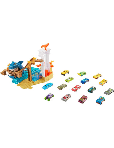 Juego de Playset Hot Wheels Color Shifters Sharkport Showdown