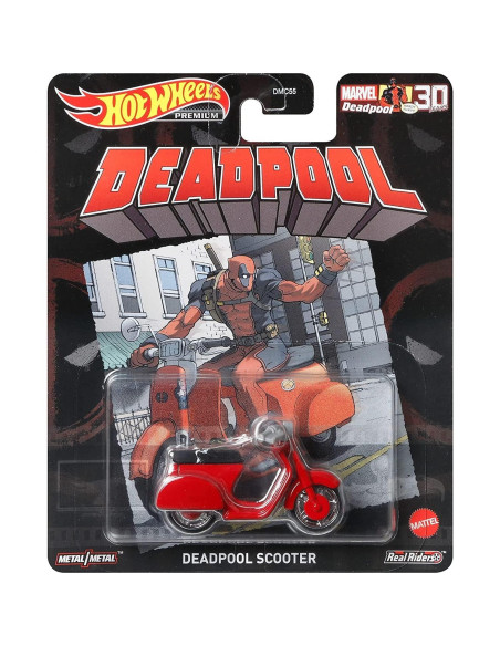 Scooter Hot Wheels Deadpool 1:64 Colección Retro Multicolor