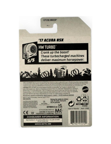 Hot Wheels Acura NSX 2017 Escala 1:64 Verde