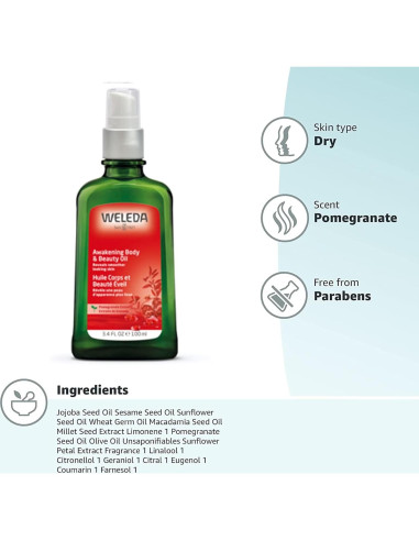 Aceite Corporal Weleda Despertar Granada 100ml - Nutritivo y Rejuvenecedor