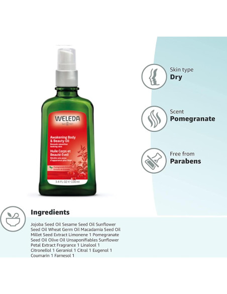 Aceite Corporal Weleda Despertar Granada 100ml - Nutritivo y Rejuvenecedor