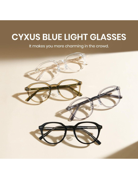 Gafas de bloqueo de luz azul Cyxus unisex para computadora
