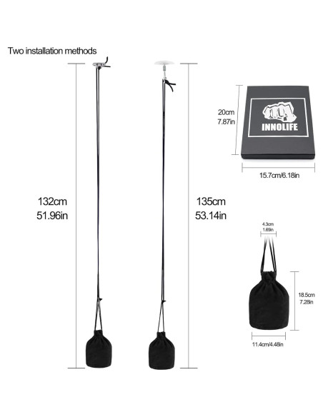 Bolsa de Esquiva de Boxeo INNOLIFE de Franela Negra para Entrenamiento