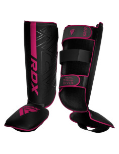 Protectores de Espinillas RDX KARA Rosa X-Large para Kickboxing y MMA